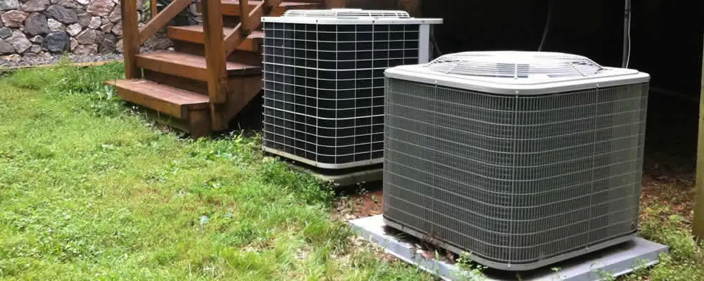 Heat pump installation and service units outside a home in Redding, CA